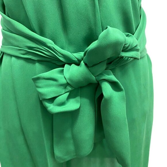 Diane Von Furstenberg Green Silk Faux Wrap Dress - Picture 4 of 5